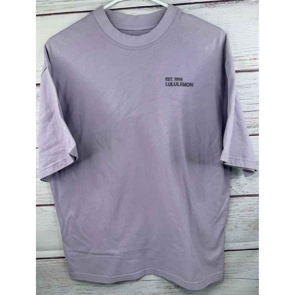 Lululemon Est 1998 Graphic Tee Lavender Purple Short Sleeve Shirt Women's Size M